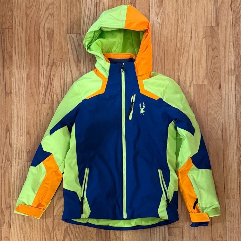 Spyder sz 14 Ski Snow Colorful Hooded Jacket great pre owned condition